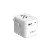 UC606W Adaptador de plugue de viagem internacional com duas portas USB-C e USB-A 2.4A - Branco