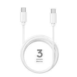 CU2307 Cabo de carregamento rápido 60W Tipo-C a Tipo-C Máx.20V 3A (3M) Branco