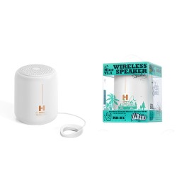 Coluna Sem Fio Portátil com Design Compacto e Resistência à Água IPX7 - Branco