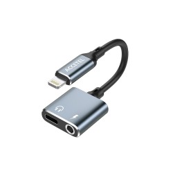 AU243 Adaptador Lightning para Jack 3.5mm Áudio e Lightning Carregamento