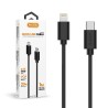 CU2102 PD Cabo de Carregamento Rápido 20W Tipo-C para Lightning (1M) Preto
