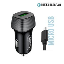 CC284 Carregador de Carro Carregamento Rápido QC3.0 18W - Cabo Micro USB