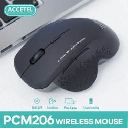 Rato óptico sem fio PCM206 2.4GHz 800/1200/1600 DPI