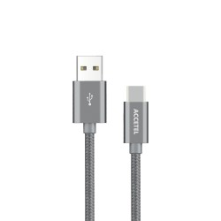 CU1807 Cabo de Dados Nylon 2.4A - Tipo-C Cinza