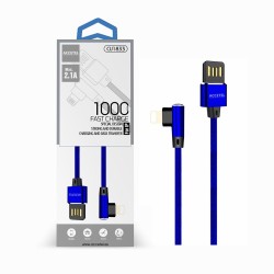 CU1833 Cabo de Dados L Nylon 2.1A - Lightning Azul