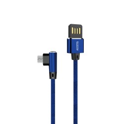 CU1835 Cabo de Dados L Nylon 2.1A - Micro USB Azul