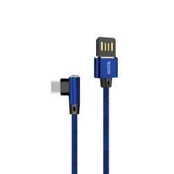 CU1837 Cabo de Dados L Nylon 2.1A - Tipo-C Azul