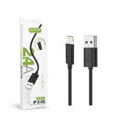 CU1902 Cabo de Dados Fino 2.4A Lightning (1M) Preto