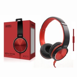 EP200 Auscultadores Estéreo 3.5mm com Microfone - Vermelho