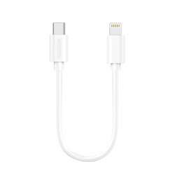 CU313 Cabo de Carregamento Rápido PD 30W Tipo-C para Lightning Branco (0.30M)