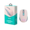 PCM223R Rato Recarregável Sem Fio Bluetooth 5.2 RGB 2.4GHZ 800/1200/1600 DPI - Rosa