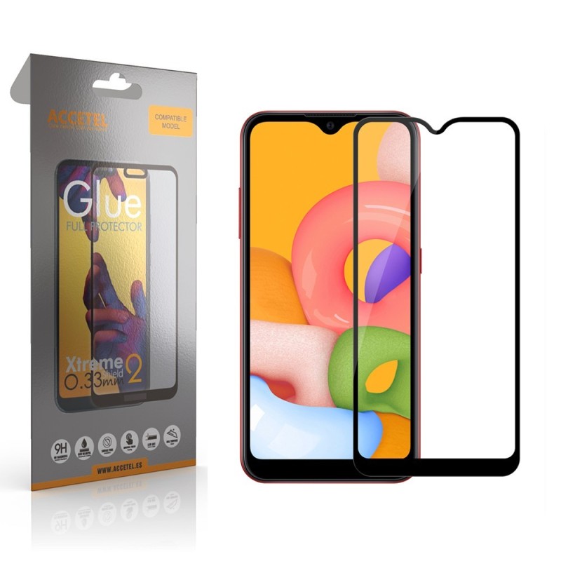 Película de Vidro 2D Full Glue - Samsung Galaxy A01 Preto