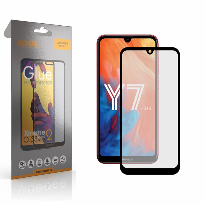 Película de Vidro 2D Full Glue - Huawei Y7 2019 Preto