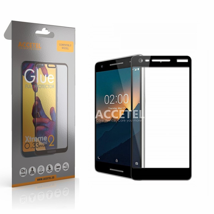 Película de Vidro 2D Full Glue - Nokia 2.1 Preto
