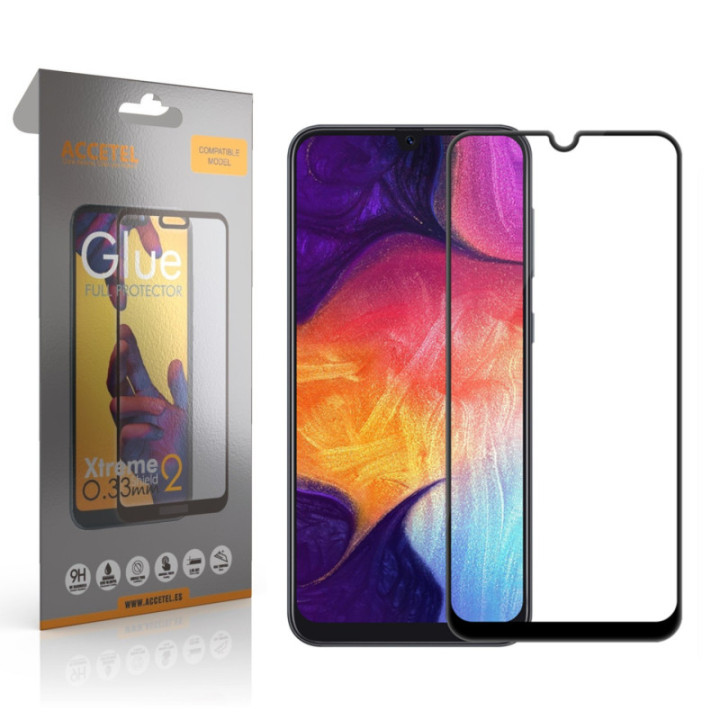 Película de Vidro 2D Full Glue - Samsung Galaxy A30 Preto