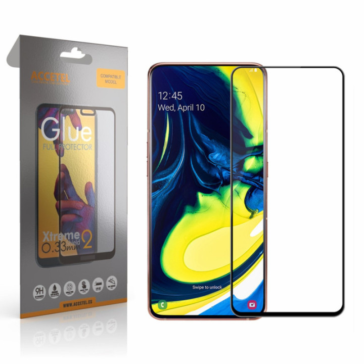 Película de Vidro 2D Full Glue - Samsung Galaxy A80 Preto