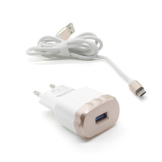 AC115 Carregador de Parede 1.0A - Cabo Micro USB Dourado