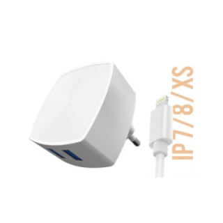 AC163 Carregador de Parede Duplo USB 2.1A - Lightning Branco
