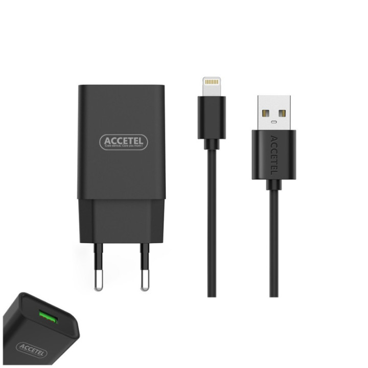 AC302 Carregador de Parede 2.1A - Cabo Lightning Preto