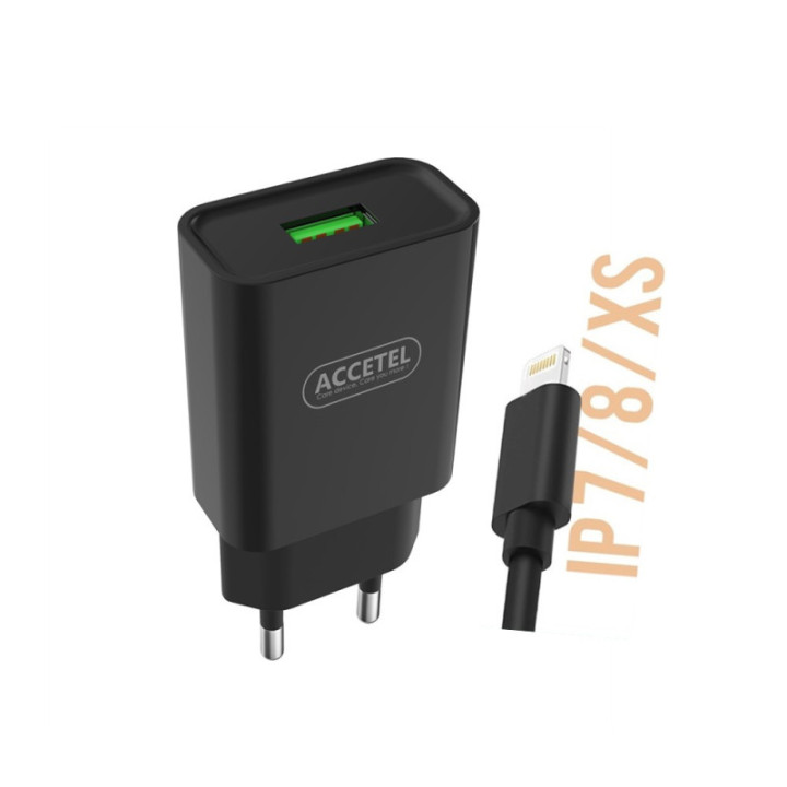 AC302 Carregador de Parede 2.1A - Cabo Lightning Preto