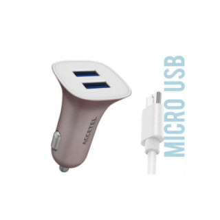 CC156 Carregador de Carro Duplo USB 2.1A - Micro USB Rosa