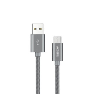 CU1804 Cabo de Dados Nylon 2.4A -Micro USB Cinza