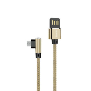 CU1835 Cabo de Dados L Nylon 2.1A - Micro USB Dourado