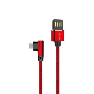 CU1835 Cabo de Dados L Nylon 2.1A - Micro USB Vermelho