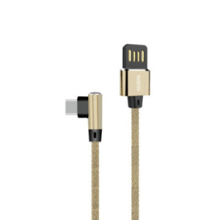 CU1837 Cabo de Dados L Nylon 2.1A - Tipo-C Dourado