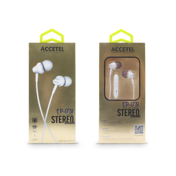 EP1731 Auscultadores Estéreo 3.5mm com Microfone - Branco