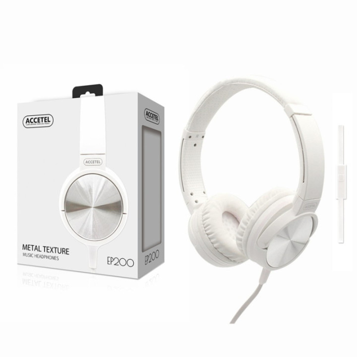 EP200 Auscultadores Estéreo 3.5mm com Microfone - Branco