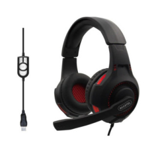 EPG301 Auscultadores Estéreo Jogos LED 3.5mm com Microfone - Vermelho