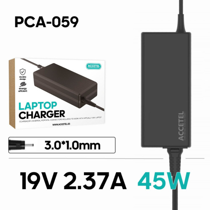 PCA-059 Carregador Portátil Asus 19V 2.37A 3.0*1.0mm 45W