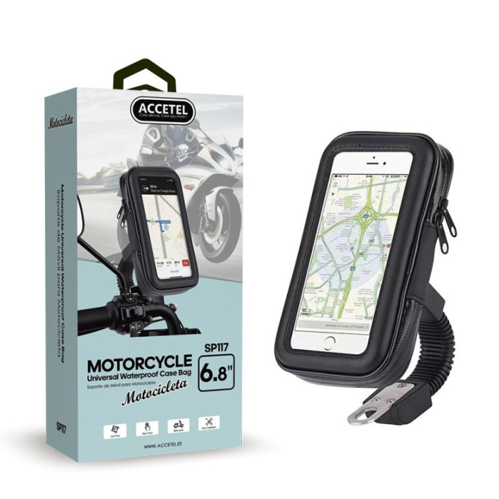 SP117 Suporte Universal para Motocicleta Estojo Impermeável Max.6.8"