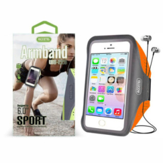 WS-228 Pulseira Esportiva Ultrafina - Cinza/Laranja