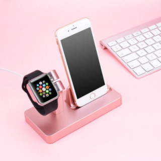 Suporte de carregamento de mesa para iWatch e iPhone com porta USB