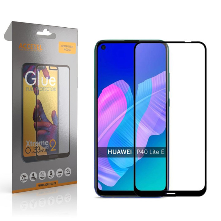 Película de Vidro 2D Full Glue - Huawei P40 Lite E Preto