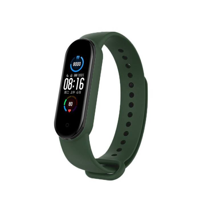 Correia de Silicone Mi Band 5 - Verde Militar