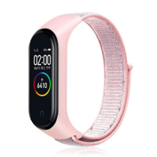 Correia de Nylon com Velcro Mi Band 5 - Rosa