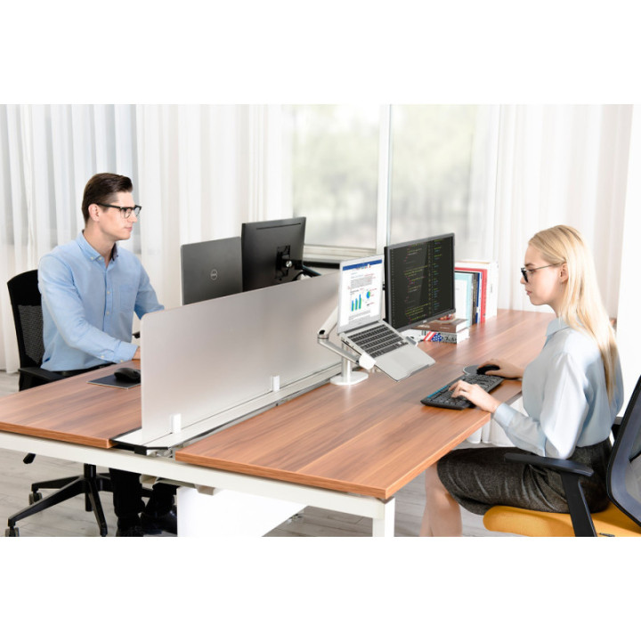 Suporte Alumínio 2 Braços 3 Combinações Tablet/Laptop/Monitor Prata