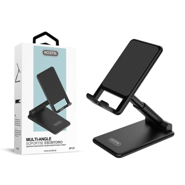 SP127B Suporte de Mesa para Celular ou Tablet - Preto