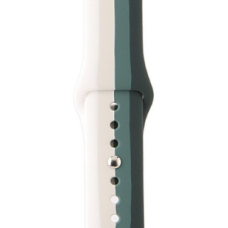 Correia Esportiva para Apple Watch 38 a 40mm - Multicolor Branco/Bege/Verde Exército