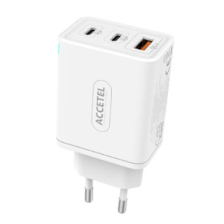 AC965W Carregador de Parede Carregamento Rápido USB-C PD Dual Tipo-C+USB QC3.0 65W