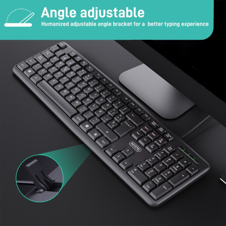 PCT208 Teclado de Escritório Conector USB - Preto (Espanhol)