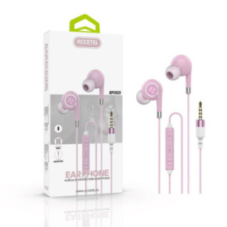 EP2123 Auscultadores Estéreo com Microfone E Botão Multifuncional - Rosa/Prata