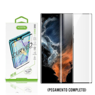 Película de Vidro Curvo Full Glue - Samsung Galaxy S22 Ultra Preto