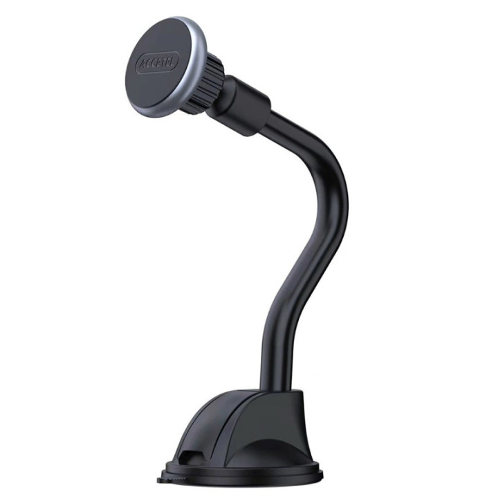 SP142G Suporte Magnético para Carro 360º Ventosa Giratória de Pescoço Longo - Cinza Espacial