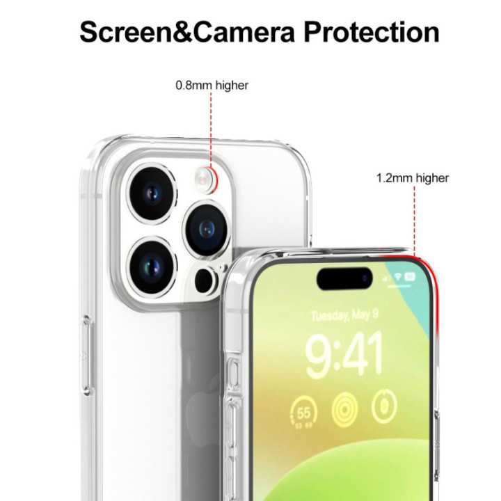 Silicone Transparente 2.0 TPU - iPhone 15 Pro 6.1" (Proteção de Lente)