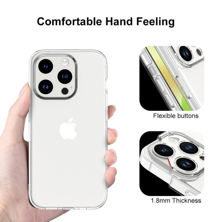 Silicone Transparente 2.0 TPU - iPhone 15 Pro 6.1" (Proteção de Lente)