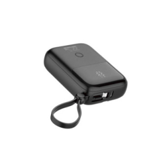 PBB2411B Bateria Externa de Carregamento Rápido 10000mAh 22.5W PD + QC3.0 com Display Digital e Cabo USB-C/Lightning integrado